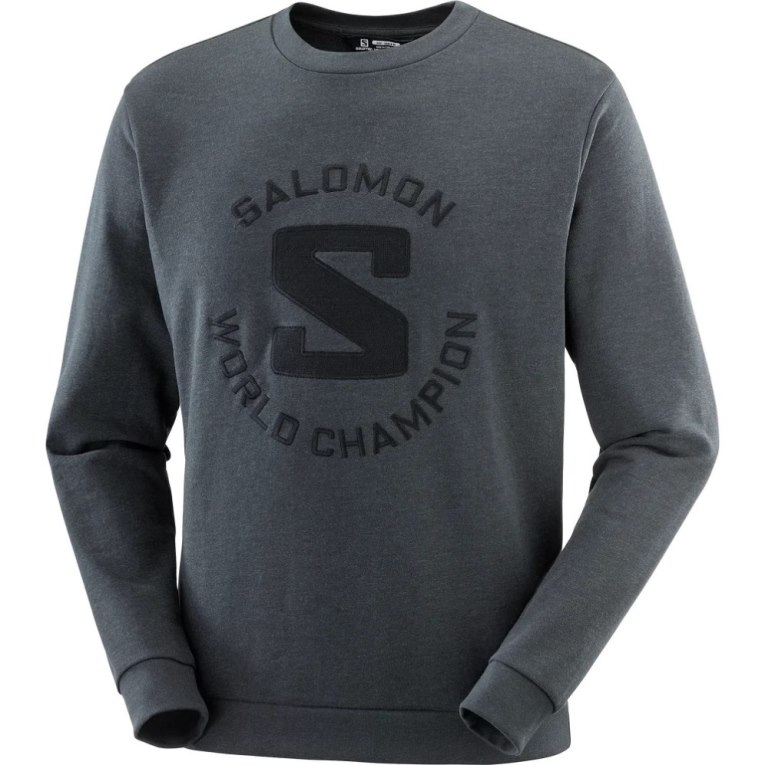 Sudaderas Salomon Outlife Logo Summer Heather Hombre Grises Oscuro | MX DHIJ630